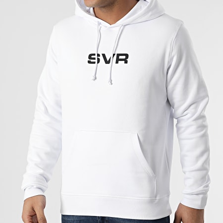 SVR - Felpa con cappuccio Logo Bianco Nero