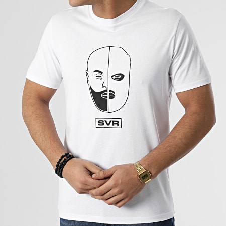 SVR - Camiseta Caras Blanco Negro