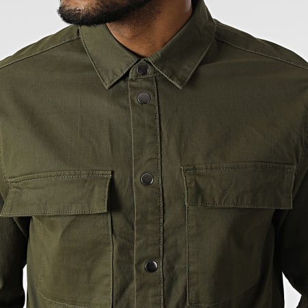 Only And Sons - Chemise Manches Longues Came Overshirt Vert Kaki