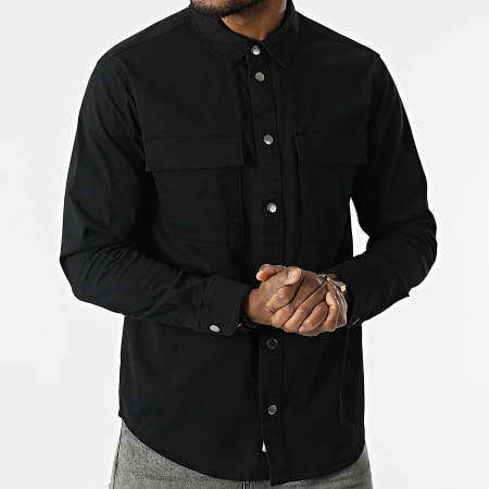 Only And Sons - Chemise Manches Longues Came Overshirt Noir