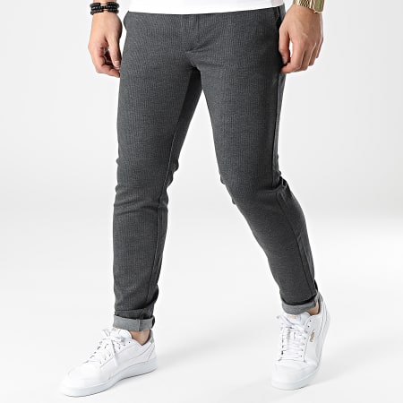 Only And Sons - Mark Pantaloni chino a righe Ciné grigio antracite
