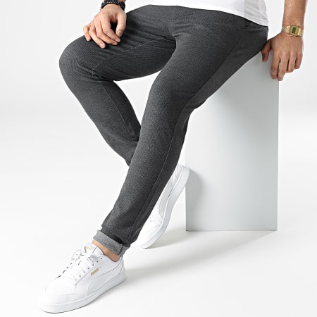 Only And Sons - Pantalon Chino A Rayures Mark Gris Anthracite Ciné
