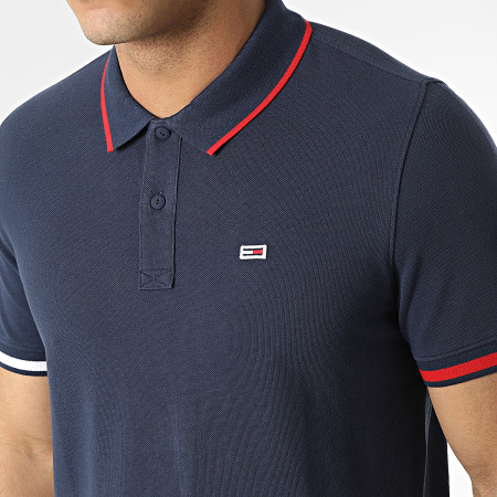 Tommy Jeans - Polo Manches Courtes Regular Flag Cuff 2963 Bleu Marine