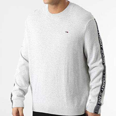 Tommy Jeans - Pull A Bandes Tommy Tape 3049 Gris Chiné