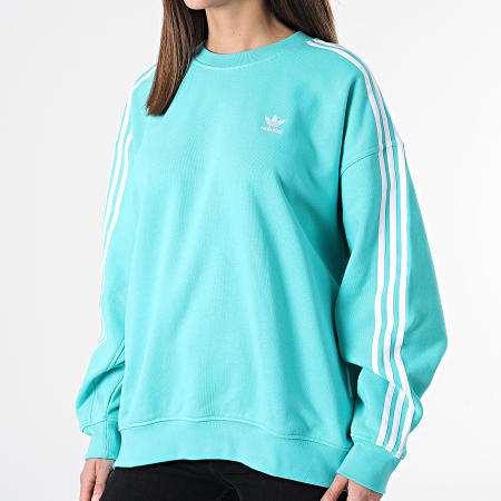 Adidas Originals - Sweat Crewneck Femme A Bandes HB9471 Turquoise