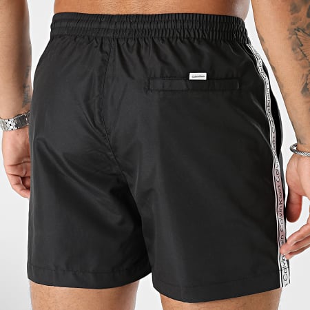 Calvin Klein - Pantalones cortos de baño con banda y cordón medianos 0741 Negro