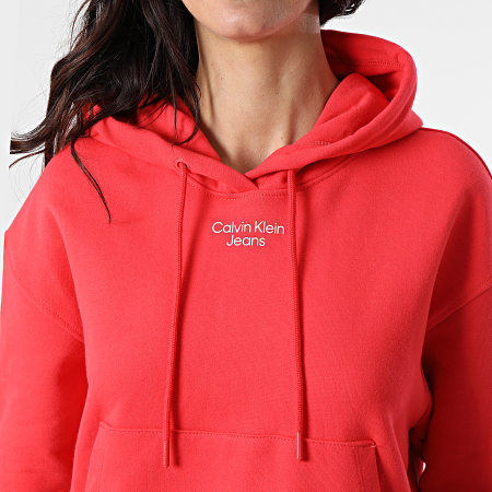 Calvin Klein - Felpa con cappuccio da donna 8048 Rosso