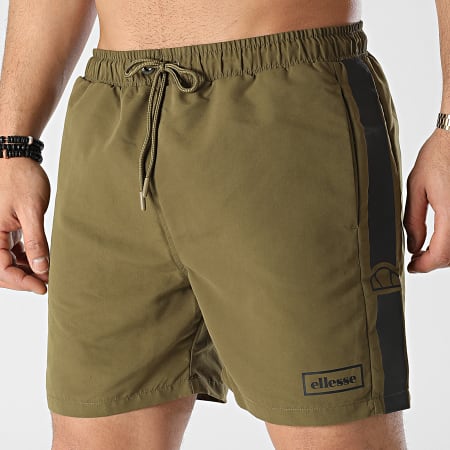 Ellesse - Pantalones cortos de baño con banda Hydrous SXM14347 Caqui Verde