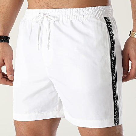 Calvin Klein - Shorts de baño con banda cordón mediano 0741 Blanco