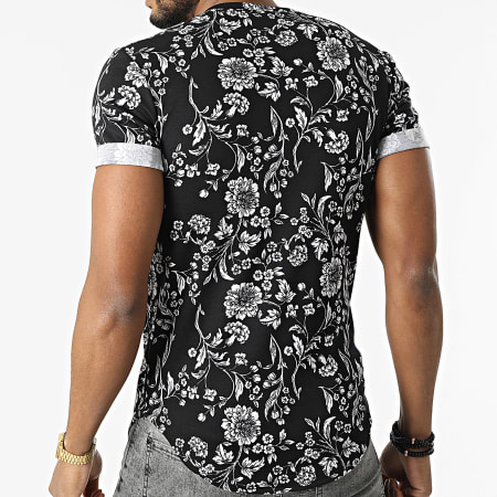 Frilivin - Tee Shirt Oversize U5117 Noir Floral