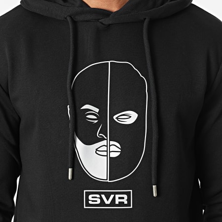 SVR - Sweat Capuche Faces Noir Argent