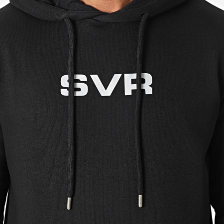 SVR - Felpa con cappuccio con logo nero e argento