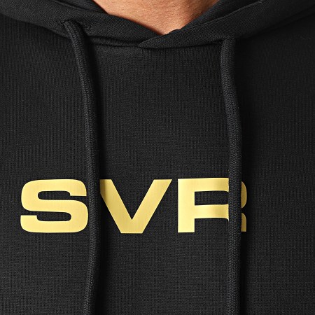 SVR - Felpa con cappuccio con logo nero oro