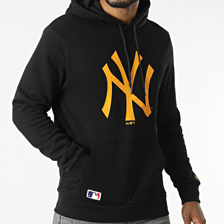 New Era - Felpa con cappuccio MLB Seasonal Team New York Yankees Nero Arancione