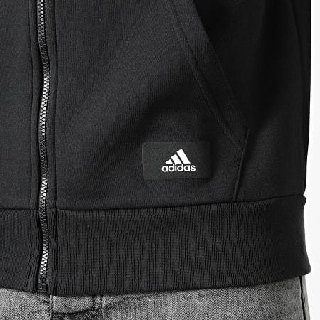 Adidas Performance - Sudadera con capucha y cremallera Future Icons 3 Stripes H46526 Negro