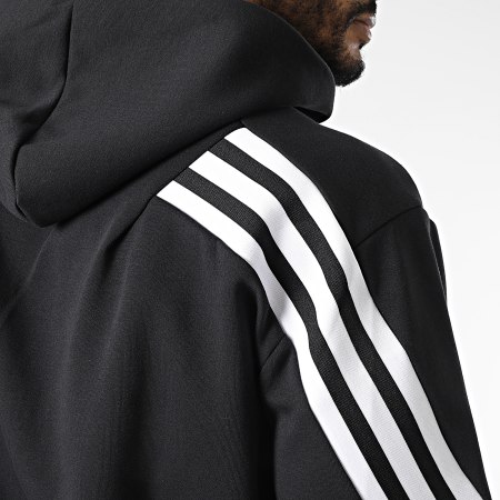 Adidas Performance - Sudadera con capucha y cremallera Future Icons 3 Stripes H46526 Negro