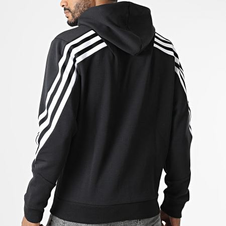 Adidas Sportswear - Future Icons 3 Stripes Felpa con zip e cappuccio H46526 Nero