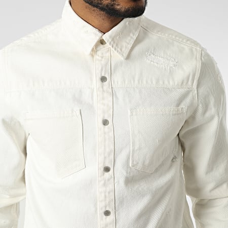 Frilivin - Camicia di jeans bianca