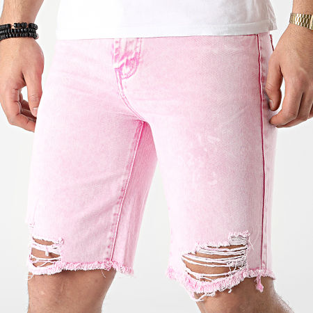 Frilivin - Pantalones cortos vaqueros rosas