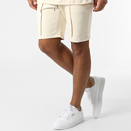 Ikao - Set di maglietta e pantaloncini da jogging beige