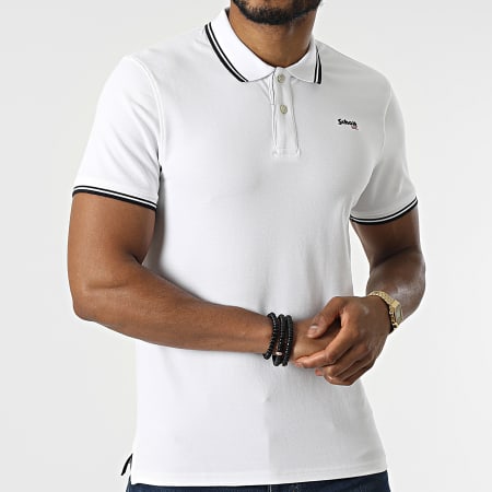 Schott NYC - Polo Manches Courtes Will Blanc