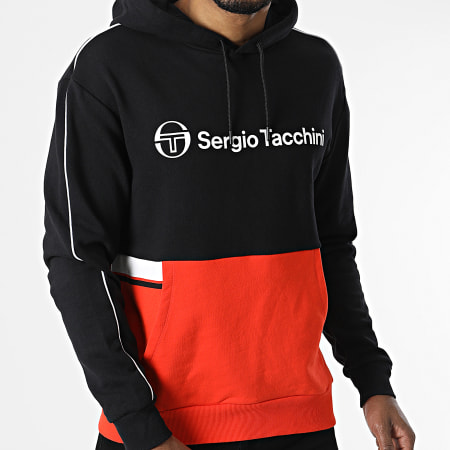 Sergio Tacchini - Sweat Capuche Aloe 39144 Noir Orange