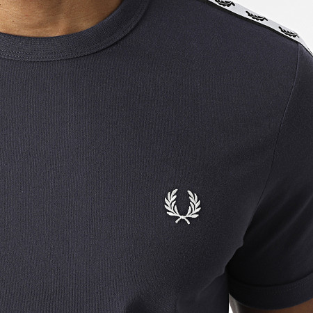 Fred Perry - Tee Shirt A Bandes Taped Ringer M6347 Bleu Marine