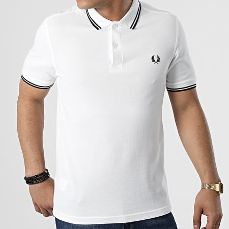 Fred Perry - Polo manica corta Twin Tipped M3600 Bianco
