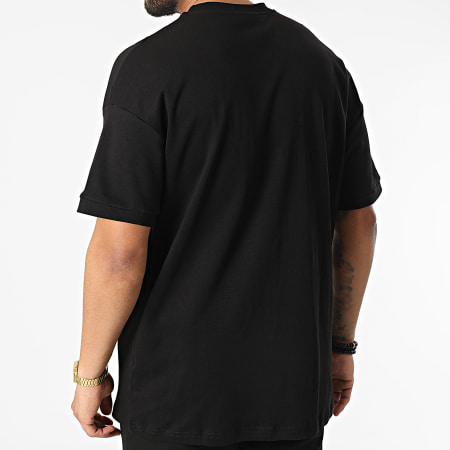 Ikao - LL607 Conjunto de camiseta negra y pantalón corto de jogging