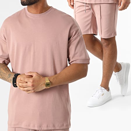 Ikao - LL607 Set di maglietta e pantaloncini da jogging rosa