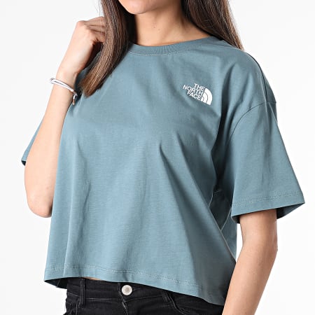 The North Face - Camiseta de mujer Crop Simple Dome Tee Azul