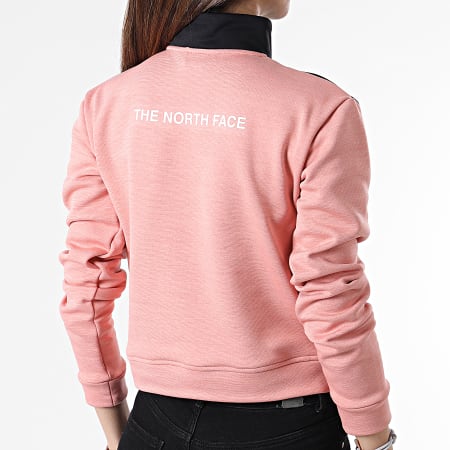 The North Face - Chaqueta de mujer Crop Zip Fleece Pink Zip Neck