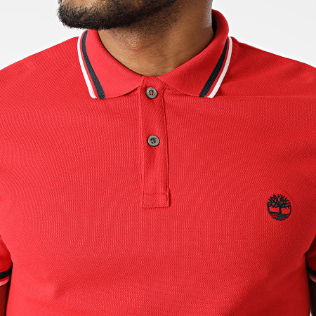 Timberland - Polo A Manches Courtes Millers River A26MS Rouge