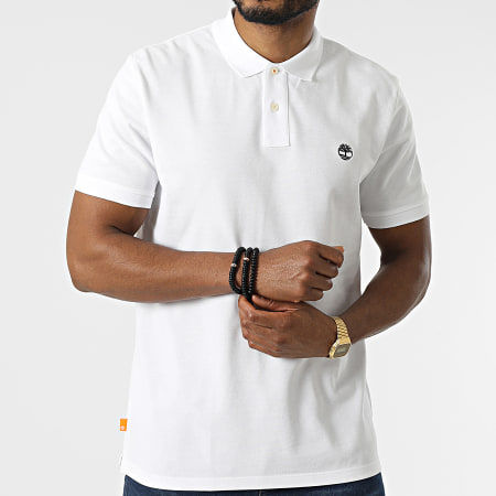 Timberland - Polo A Manches Courtes Millers River A26N4 Blanc