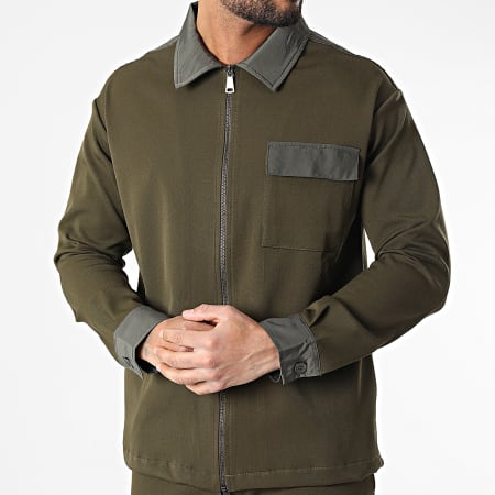 Classic Series - KL-2031 Conjunto de chaqueta de jogging verde caqui