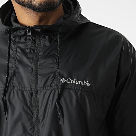 Columbia - Flash Challenger Cortaviento con capucha y cremallera Negro