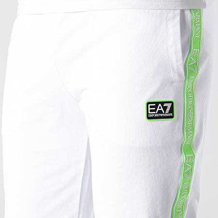 EA7 Emporio Armani - Pantalon Jogging A Bandes 3LPP67-PJ05Z Blanc Vert