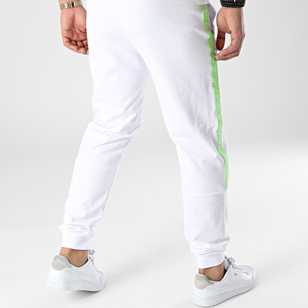 EA7 Emporio Armani - Pantalón de chándal con banda 3LPP67-PJ05Z Blanco Verde