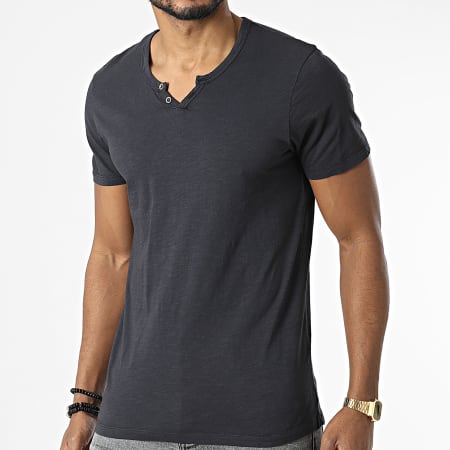 Jack And Jones - Camiseta Cuello Dividido Negro Moteado