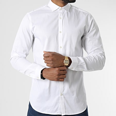 Jack And Jones - Chemise A Manches Longues Blacardiff Blanc