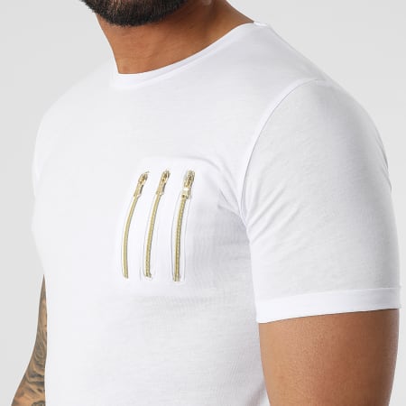 LBO - Camiseta oversize con detalles dorados 2359 Blanco