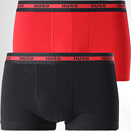 HUGO - Set di 2 boxer 50469775 nero rosso