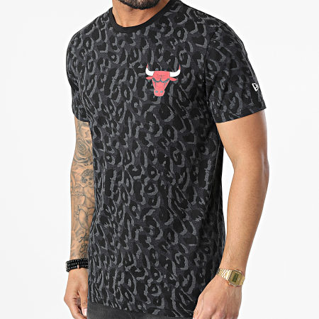 New Era - Camiseta Leopard Chicago Bulls 12893091 Gris Carbón Negro