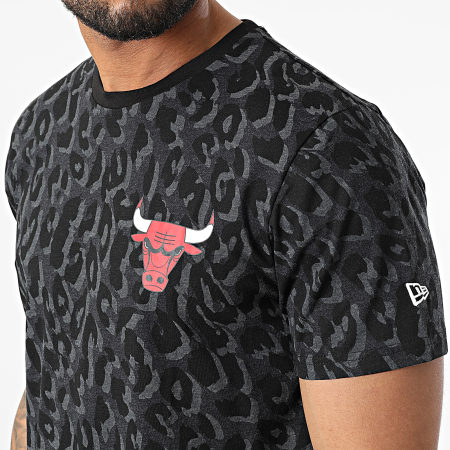 New Era - Camiseta Leopard Chicago Bulls 12893091 Gris Carbón Negro