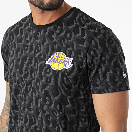 New Era - Tee Shirt Leopard Los Angeles Lakers 12893090 Gris Anthracite Noir