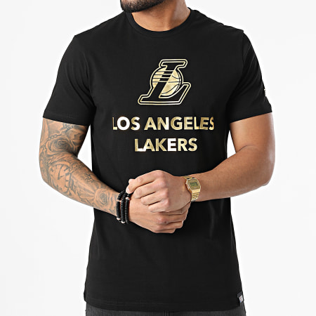 New Era - Maglietta Oro Metallizzato Los Angeles Lakers 12893105 Nero Oro