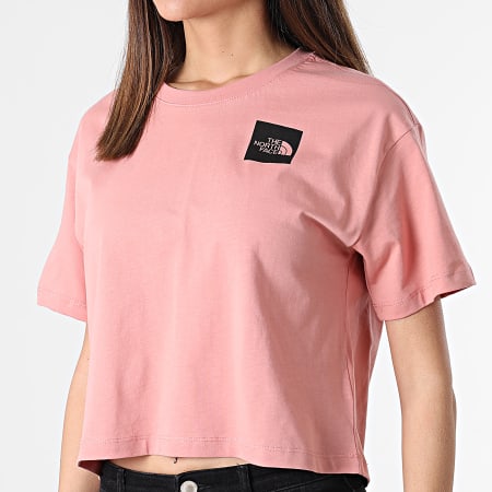 The North Face - Camiseta de mujer Crop Fine Salmon