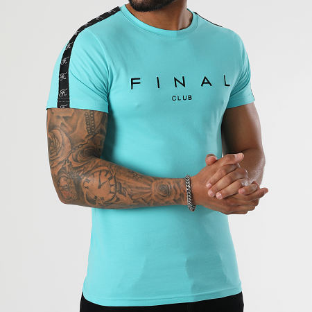 Final Club - Camiseta a rayas Premium Fit Logo 937 Azul pastel