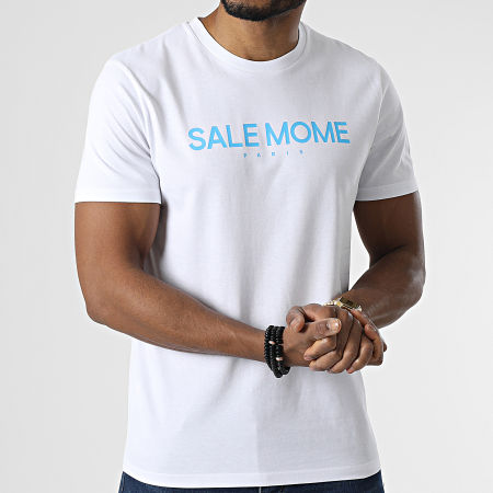 Sale Mome - Tee Shirt Rhino Blanc Bleu Ciel