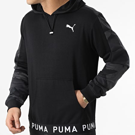 Puma - Sweat Capuche Train 521546 Noir Gris Camouflage